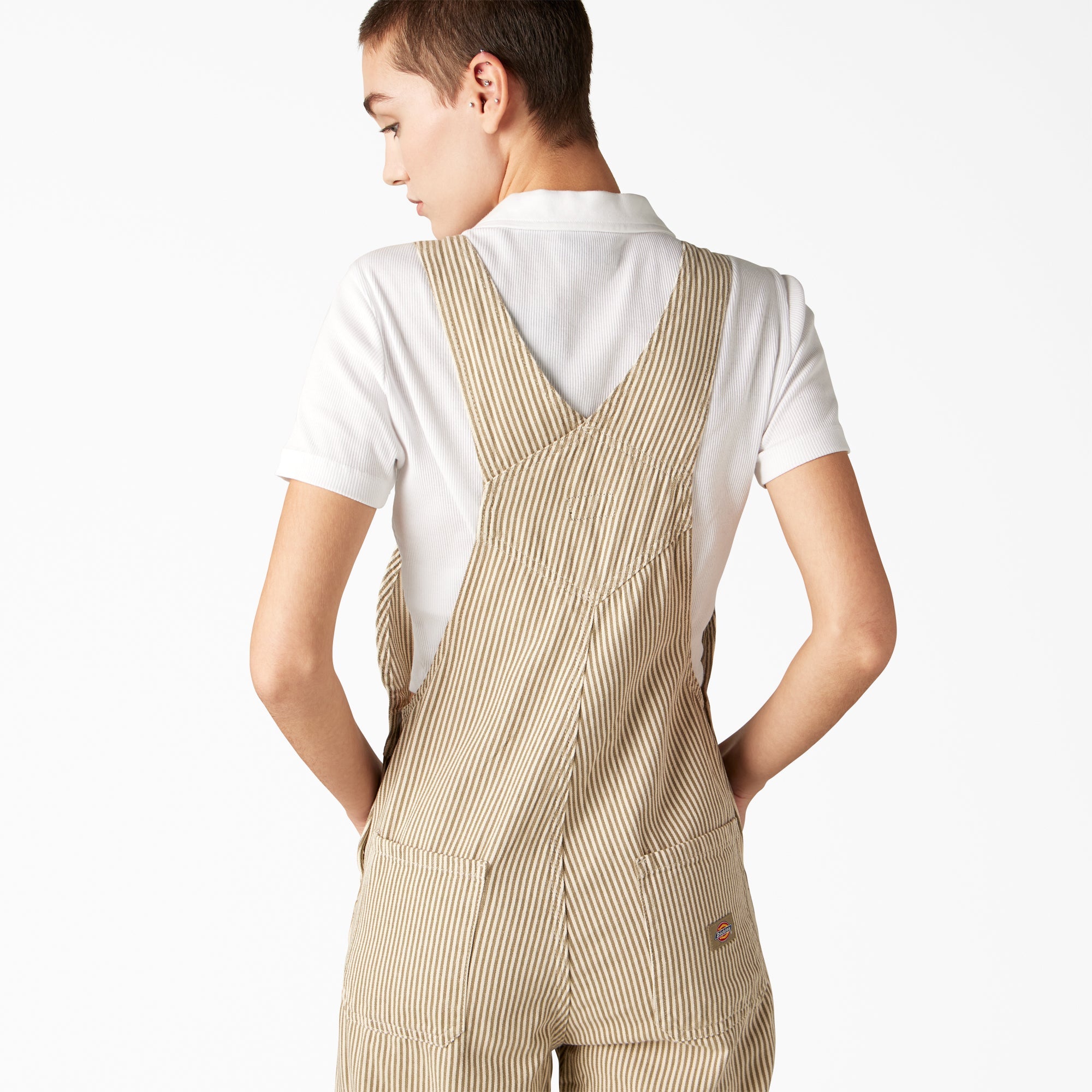 Women's Regular Fit Hickory Stripe Bib Overalls