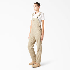 Women's Regular Fit Hickory Stripe Bib Overalls