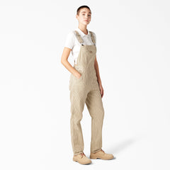 Women's Regular Fit Hickory Stripe Bib Overalls