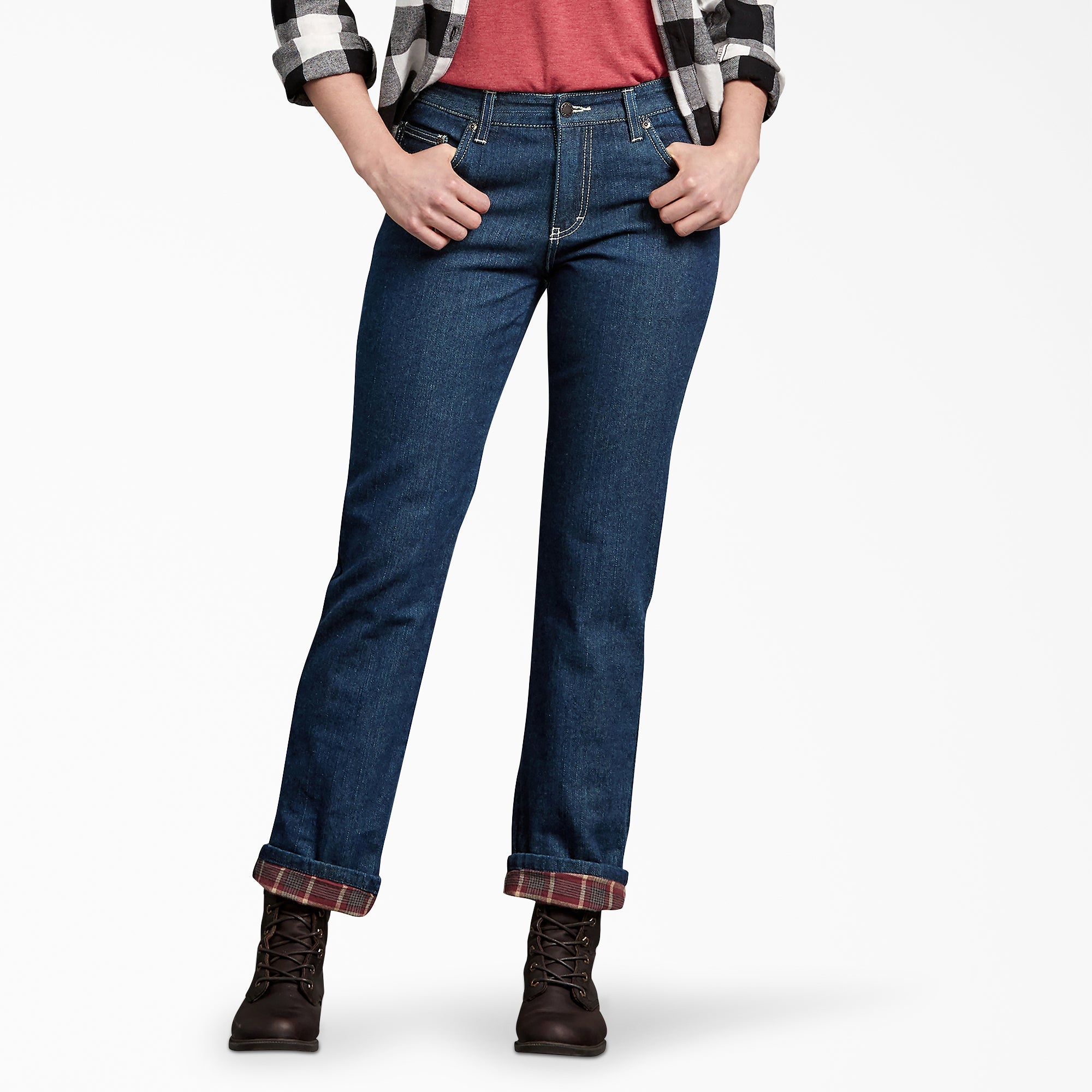 Women's Denim Flannel Lined Relaxed Fit Jeans