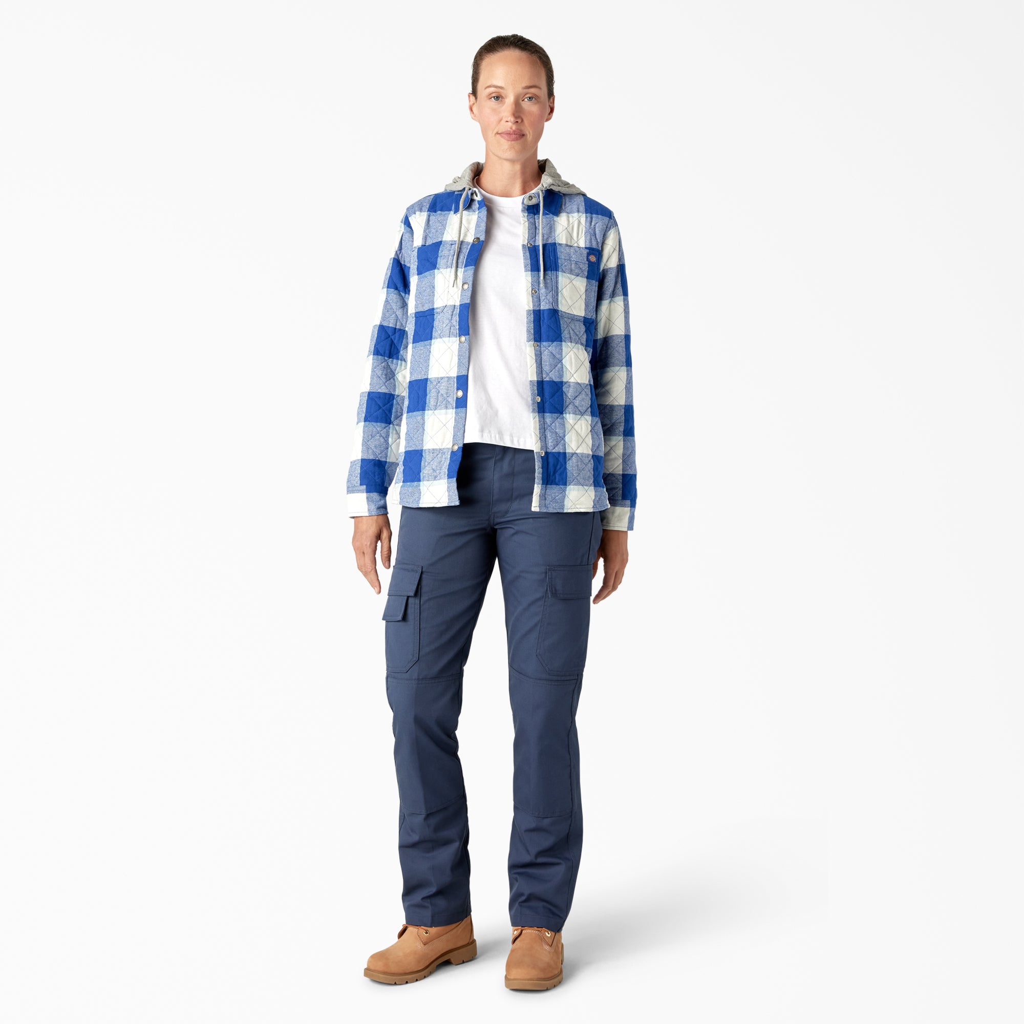 Women's Flannel Hooded Shirt Jacket