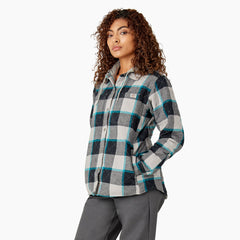 Women's Flannel Hooded Shirt Jacket