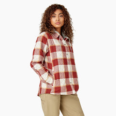 Women's Flannel Hooded Shirt Jacket
