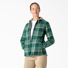 Women's Flannel Hooded Shirt Jacket