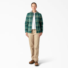 Women's Flannel Hooded Shirt Jacket