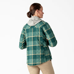 Women's Flannel Hooded Shirt Jacket