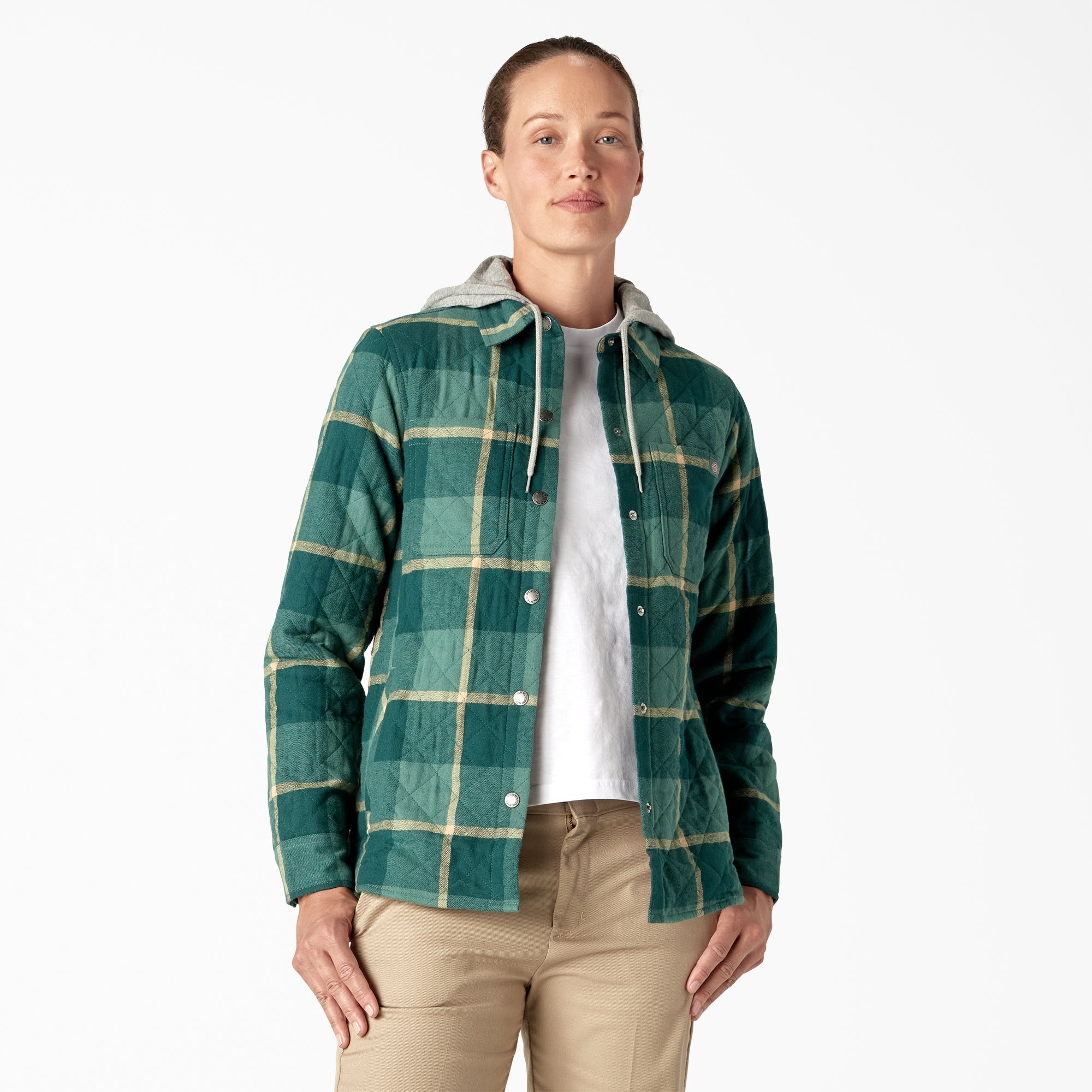 Women's Flannel Hooded Shirt Jacket