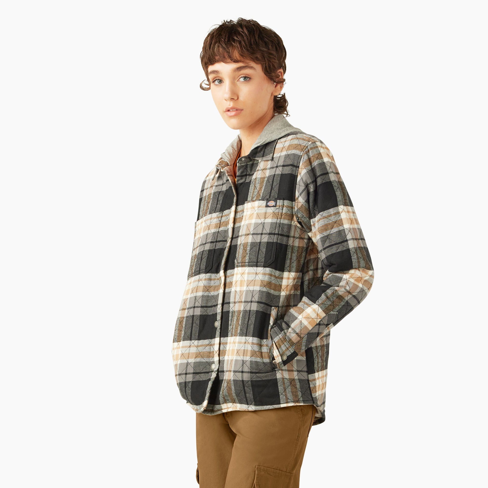 Women's Flannel Hooded Shirt Jacket