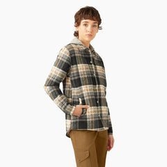 Women's Flannel Hooded Shirt Jacket