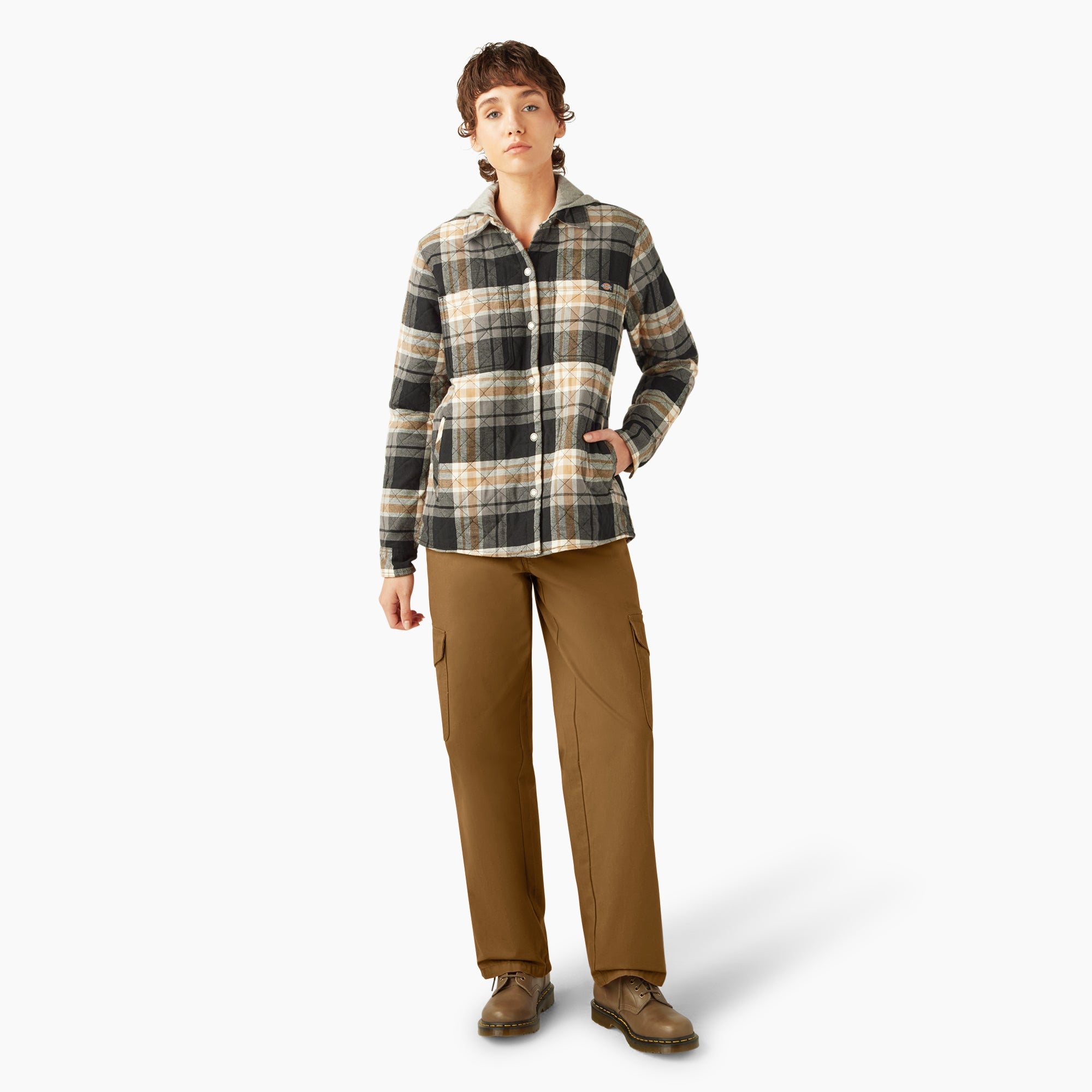 Women's Flannel Hooded Shirt Jacket
