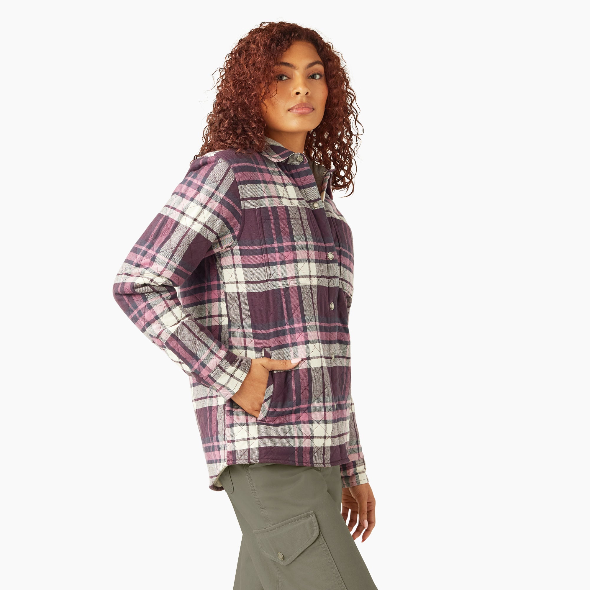 Women's Flannel Hooded Shirt Jacket