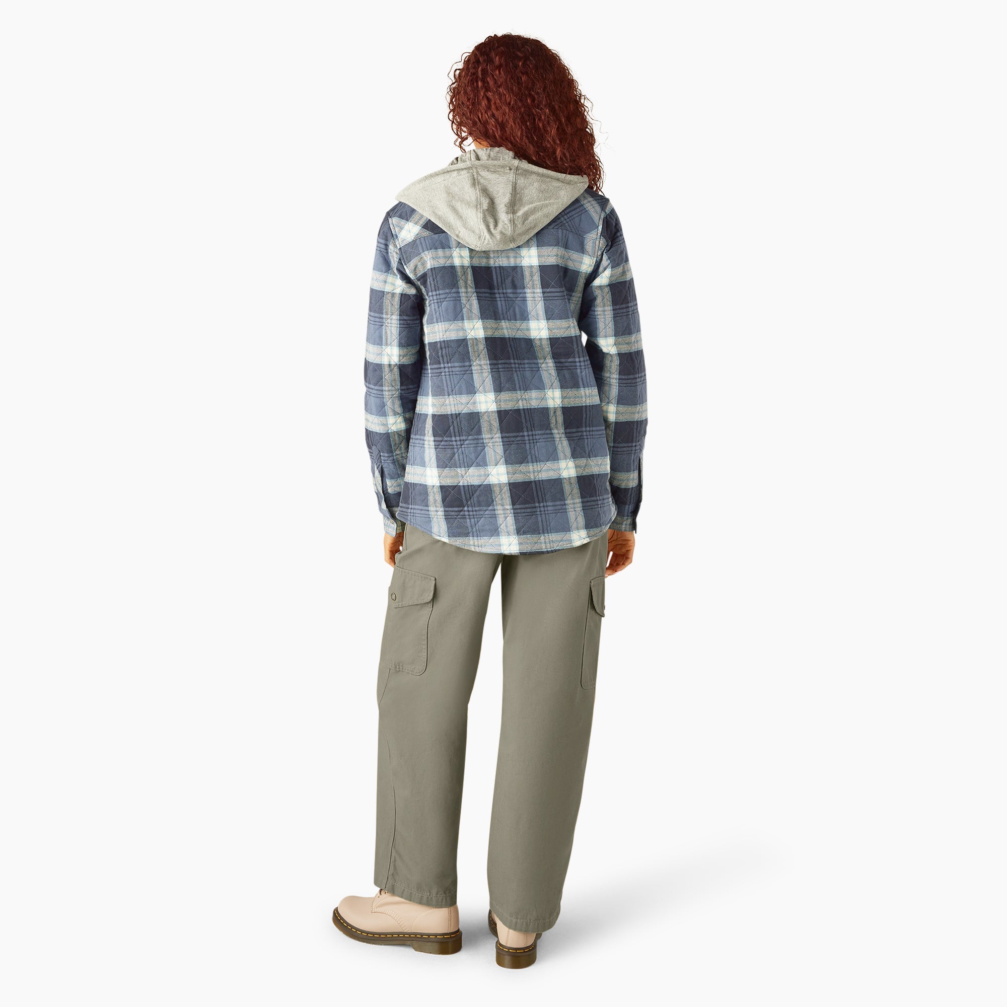 Women's Flannel Hooded Shirt Jacket