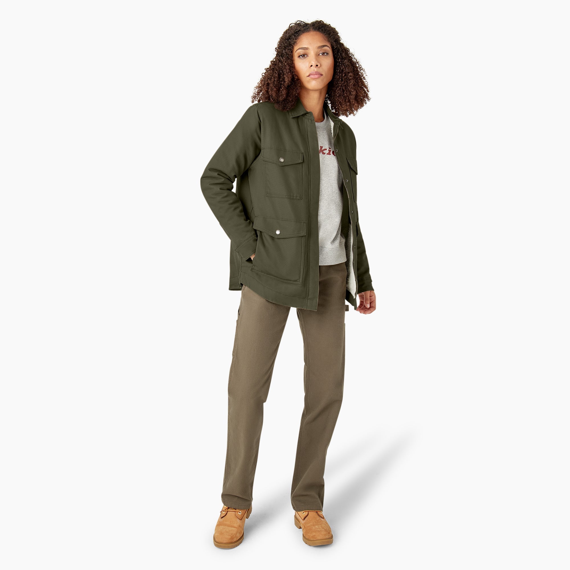 Women's Duck High Pile Fleece Lined Chore Coat