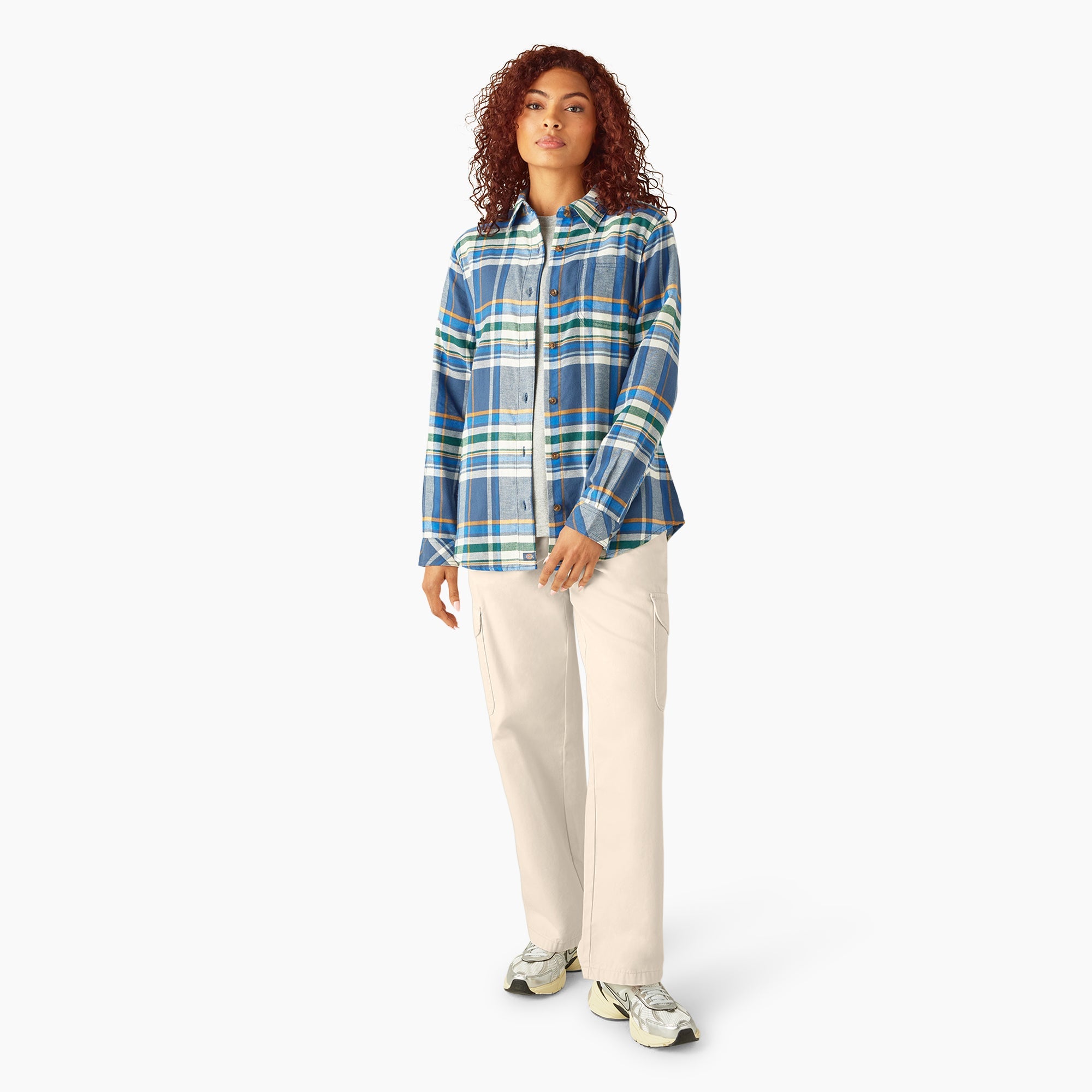 Women's Plaid Flannel Long Sleeve Shirt