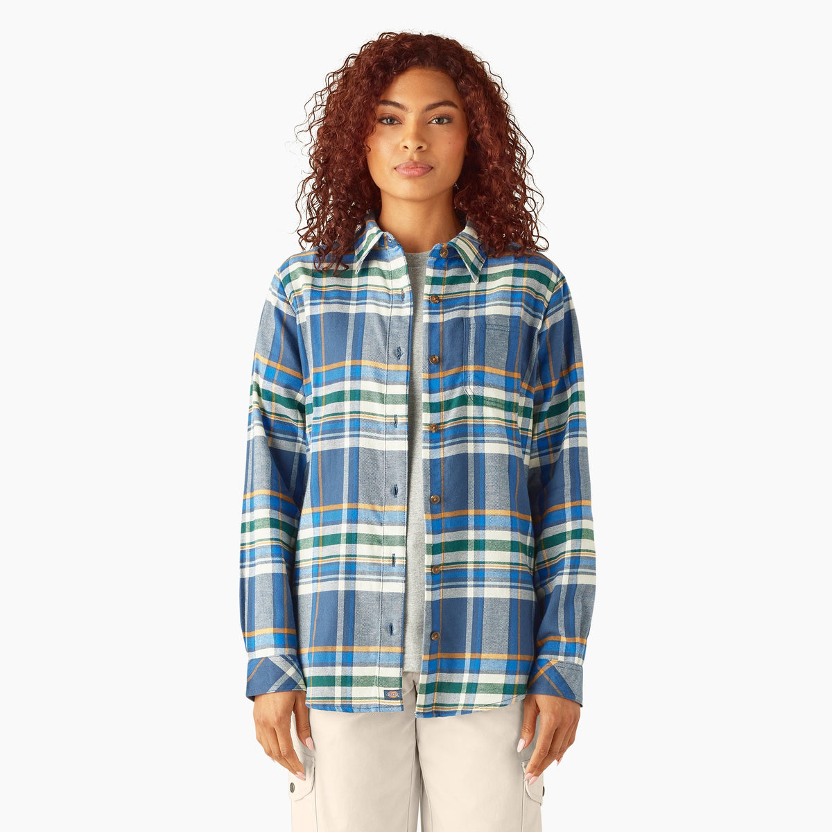 Women's Plaid Flannel Long Sleeve Shirt