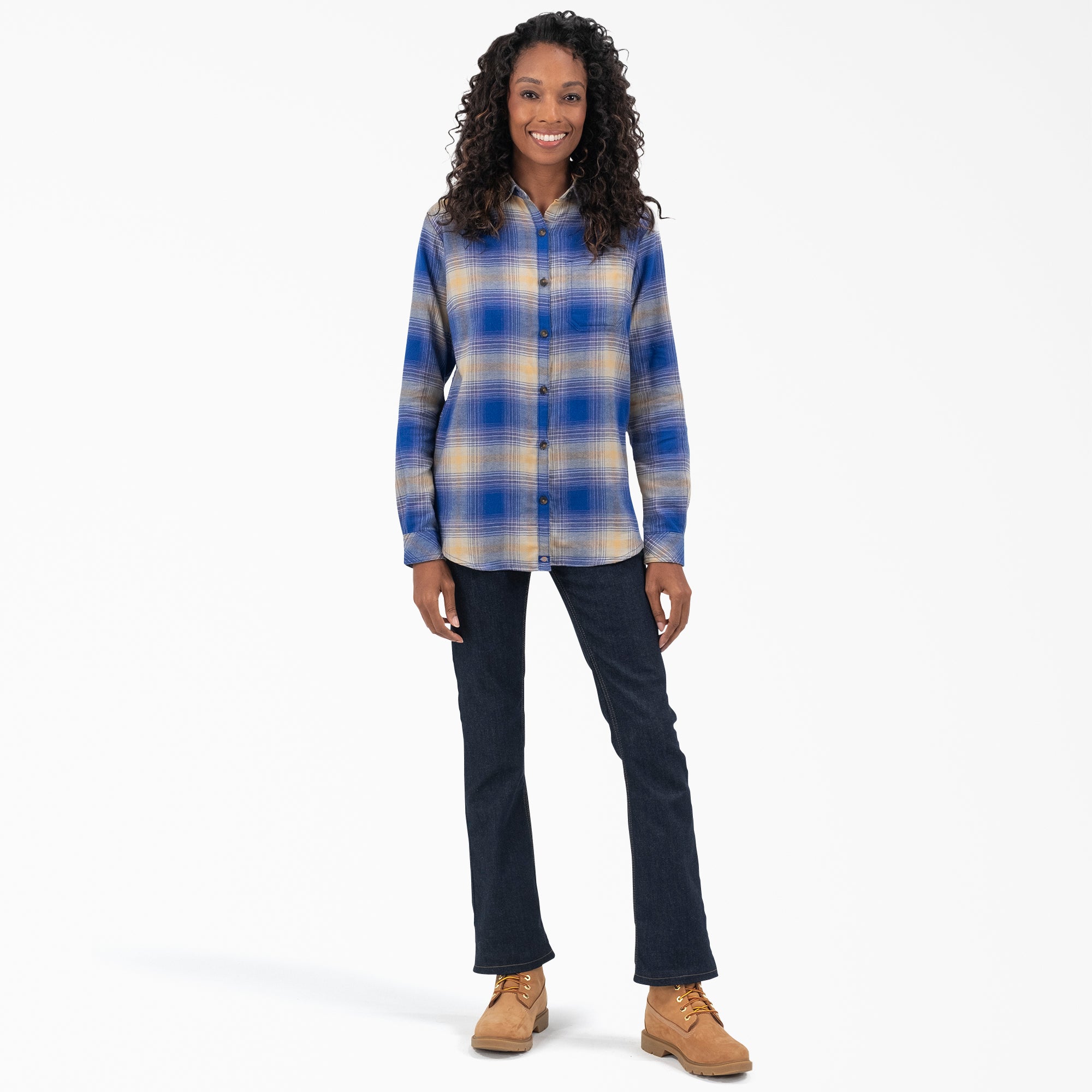 Women's Plaid Flannel Long Sleeve Shirt