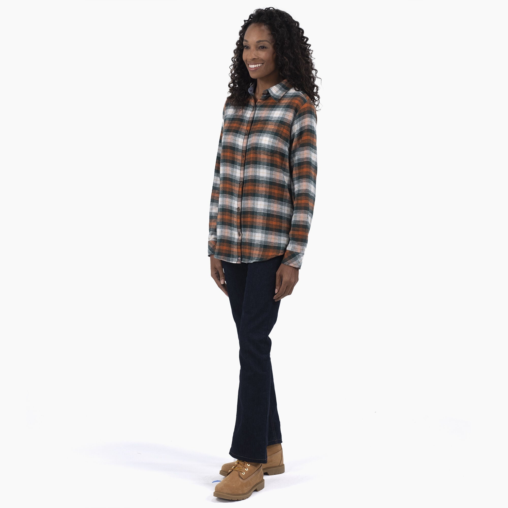 Women's Plaid Flannel Long Sleeve Shirt