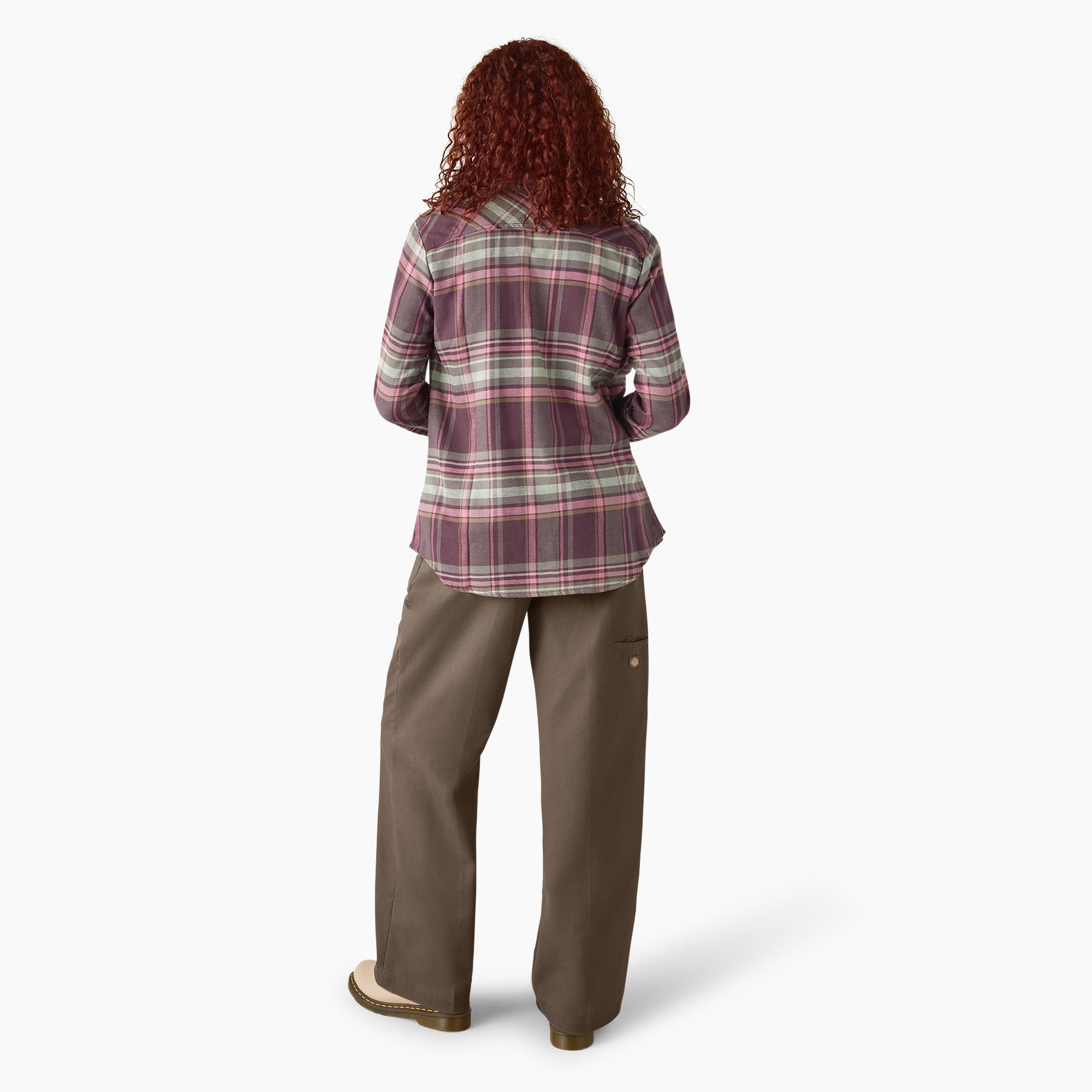 Women's Plaid Flannel Long Sleeve Shirt