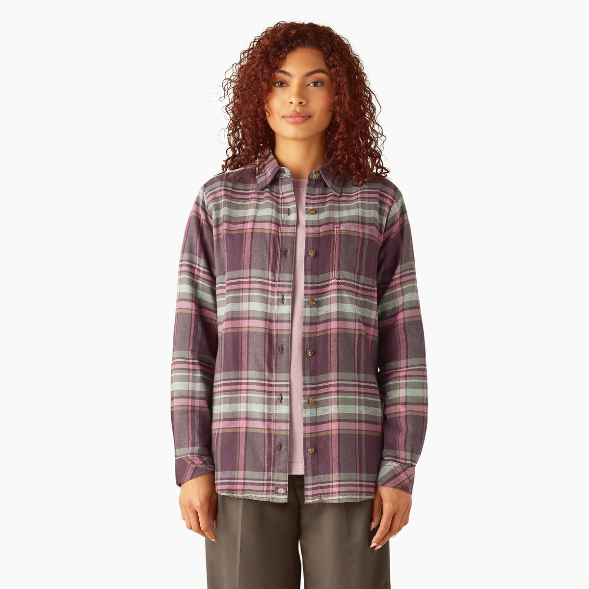 Women's Plaid Flannel Long Sleeve Shirt