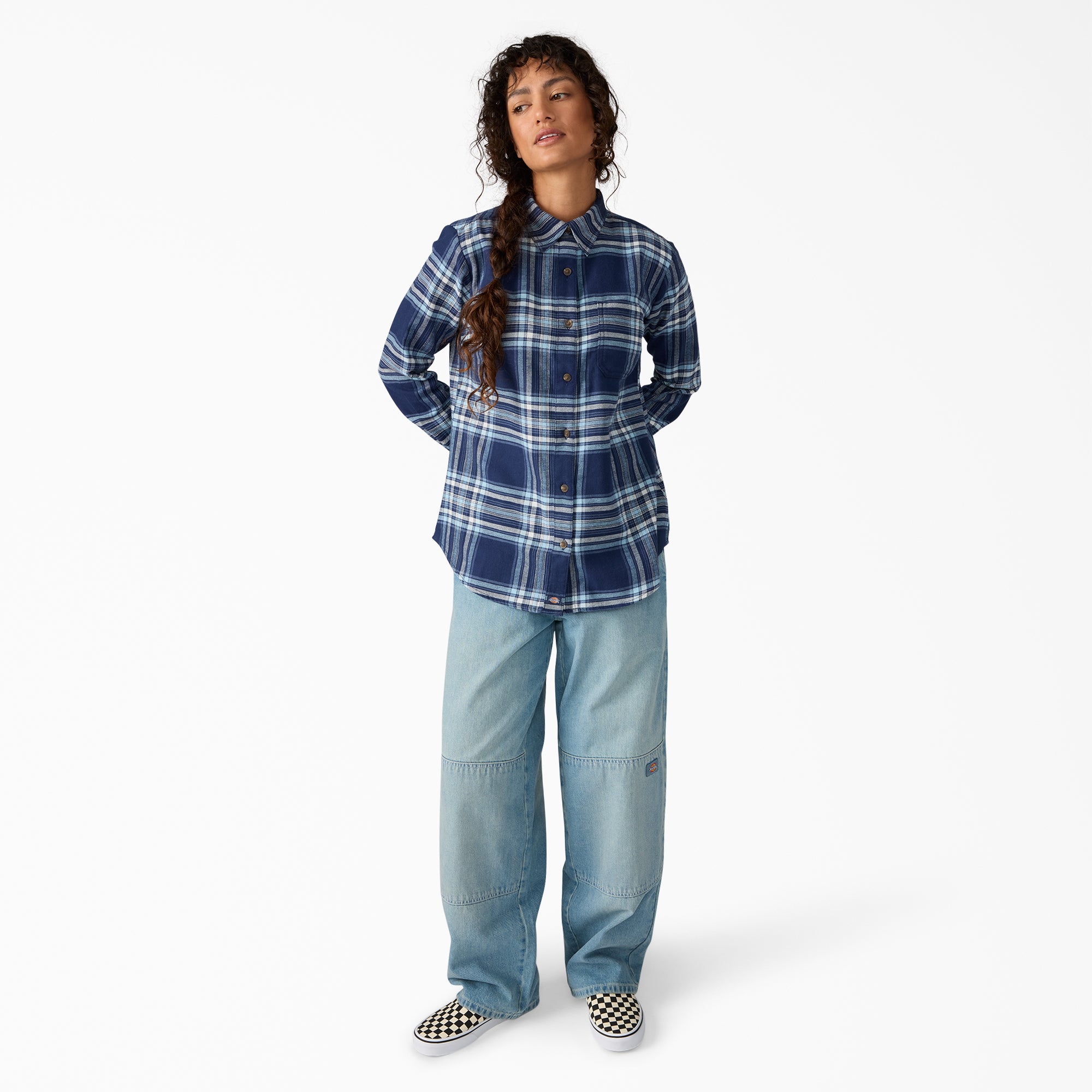 Women's Plaid Flannel Long Sleeve Shirt