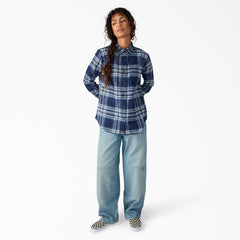 Women's Plaid Flannel Long Sleeve Shirt