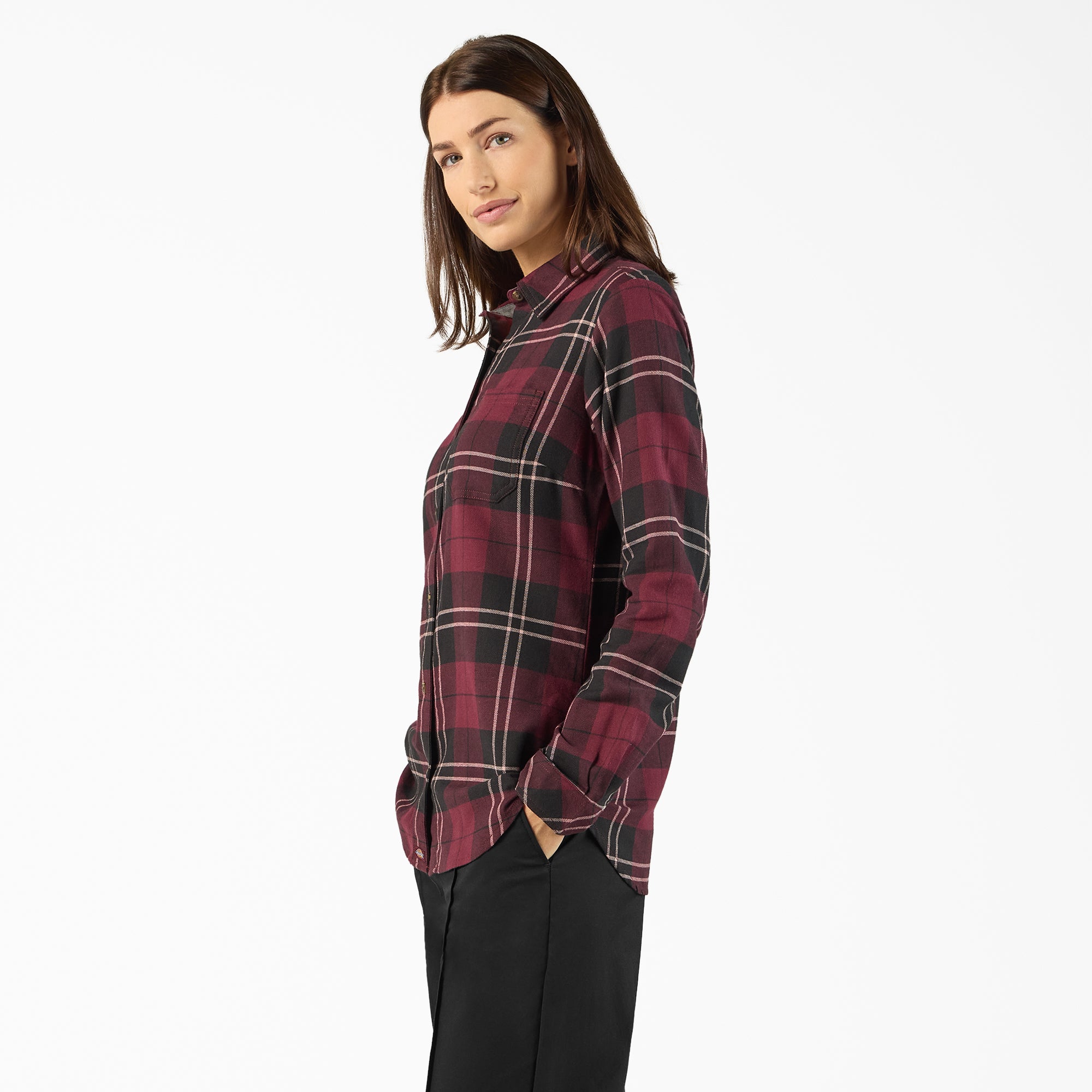 Women's Plaid Flannel Long Sleeve Shirt