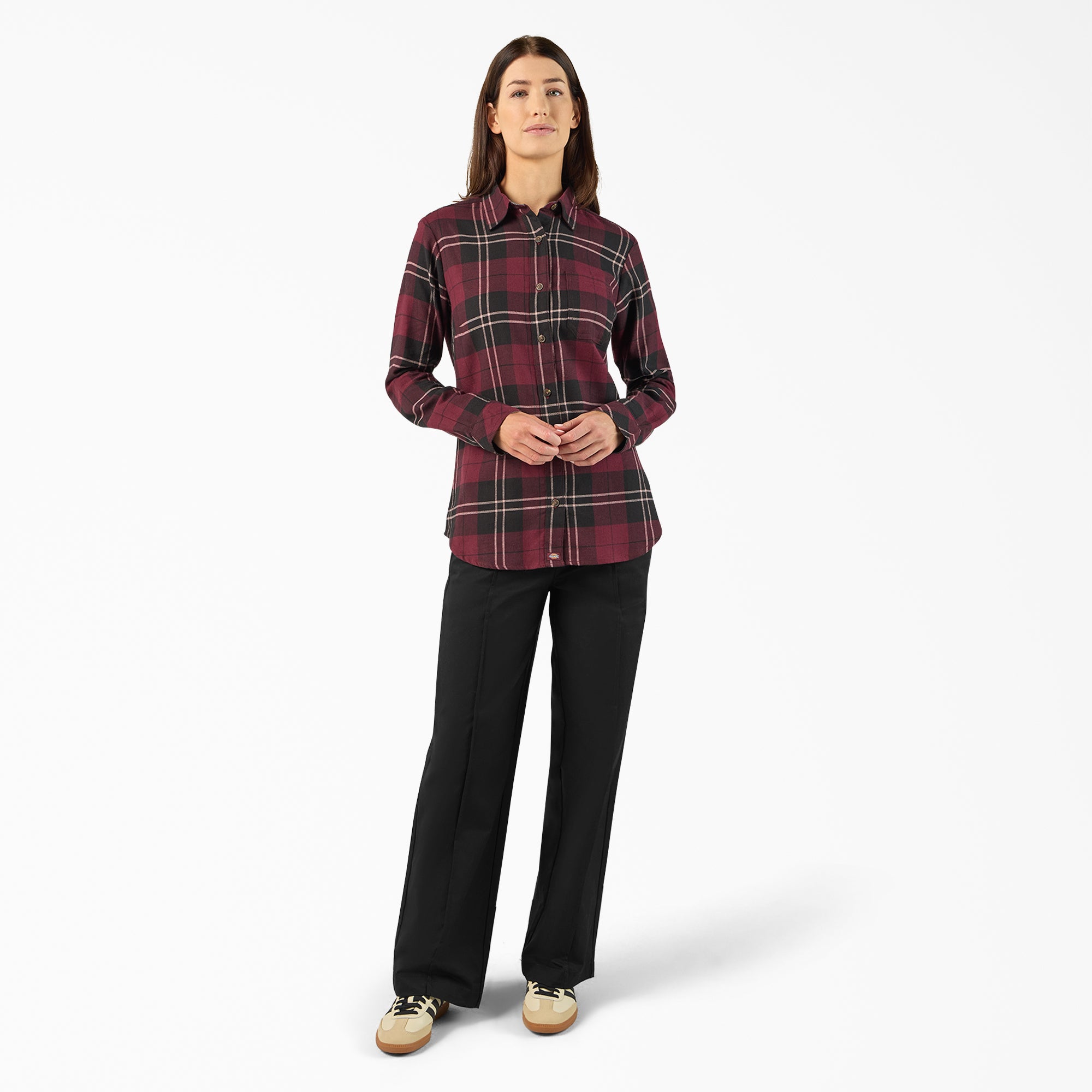 Women's Plaid Flannel Long Sleeve Shirt