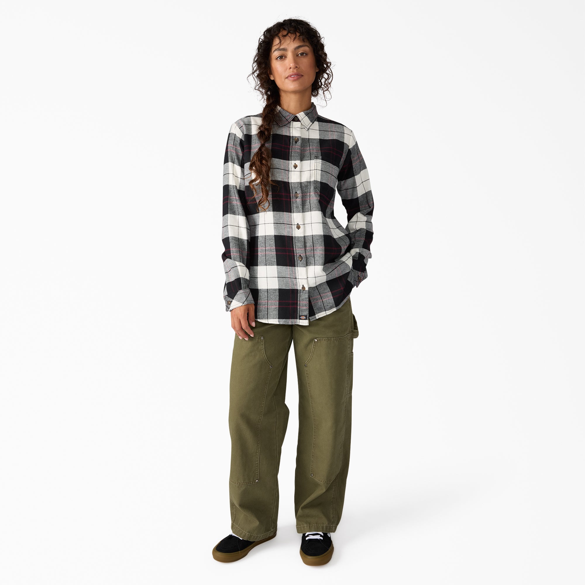 Women's Plaid Flannel Long Sleeve Shirt