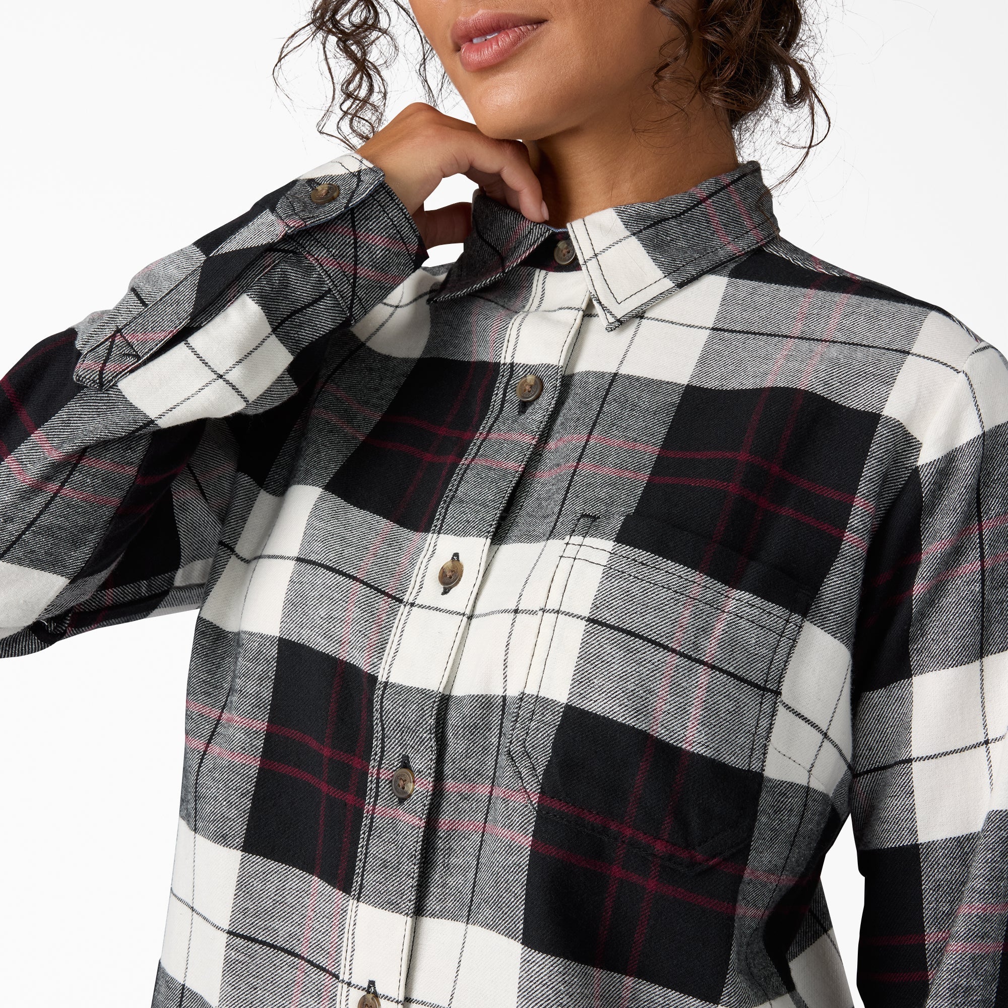 Women's Plaid Flannel Long Sleeve Shirt