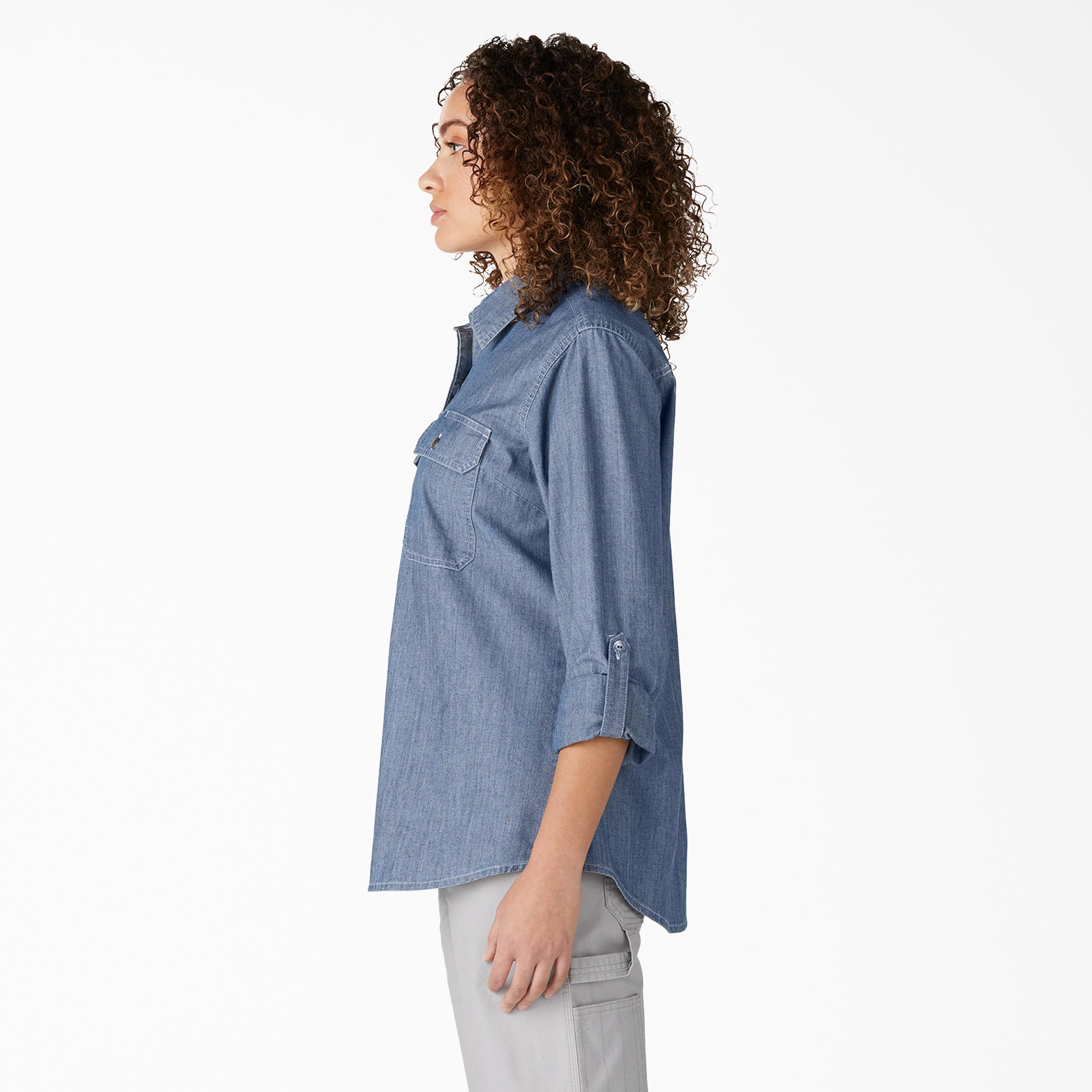 Women's Chambray Roll-Tab Work Shirt