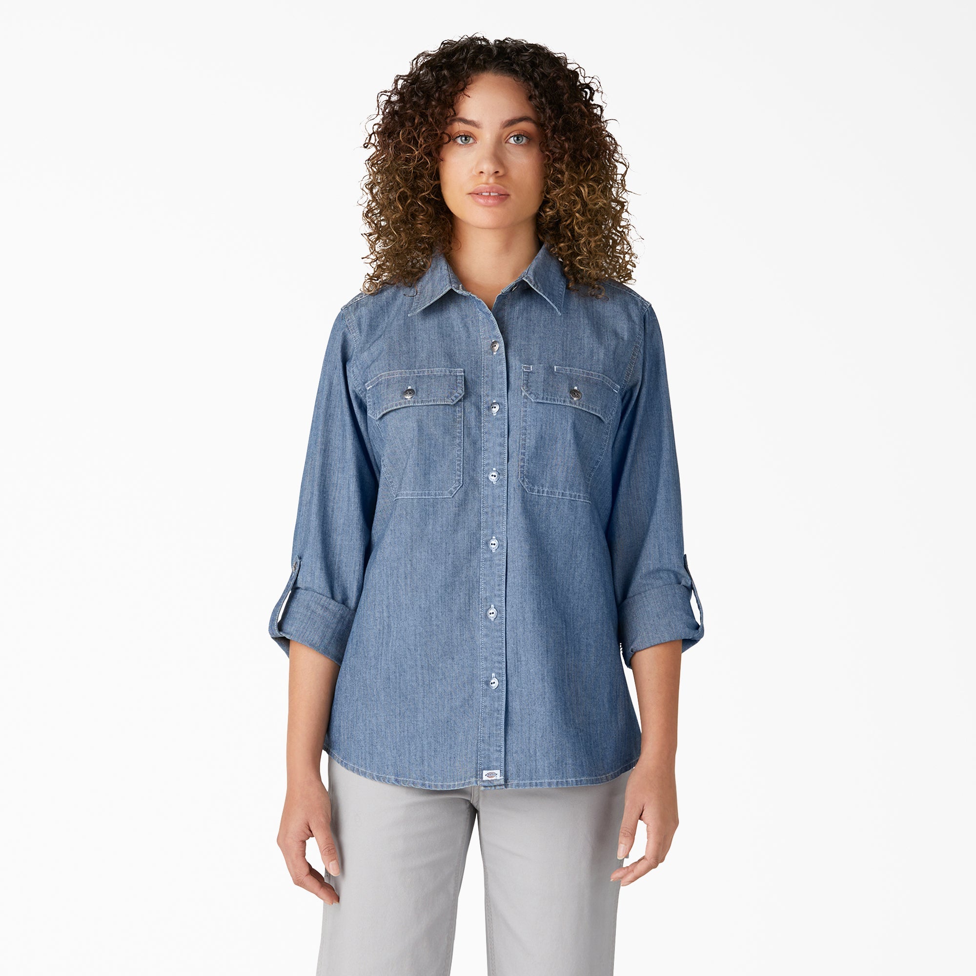 Women's Chambray Roll-Tab Work Shirt
