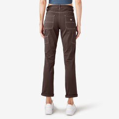Women's Slim Straight Fit Roll Hem Carpenter Pants