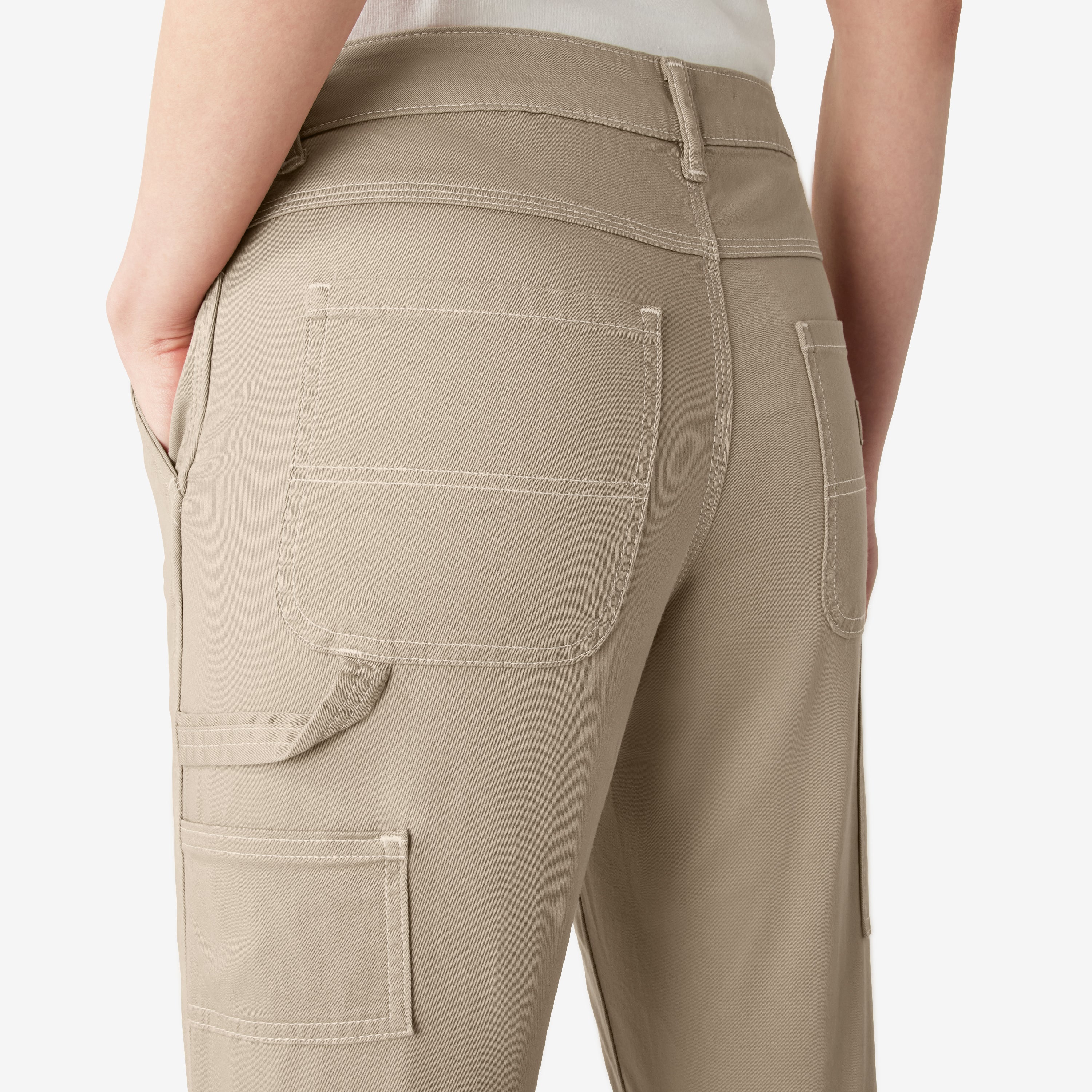 Women's Slim Straight Fit Roll Hem Carpenter Pants