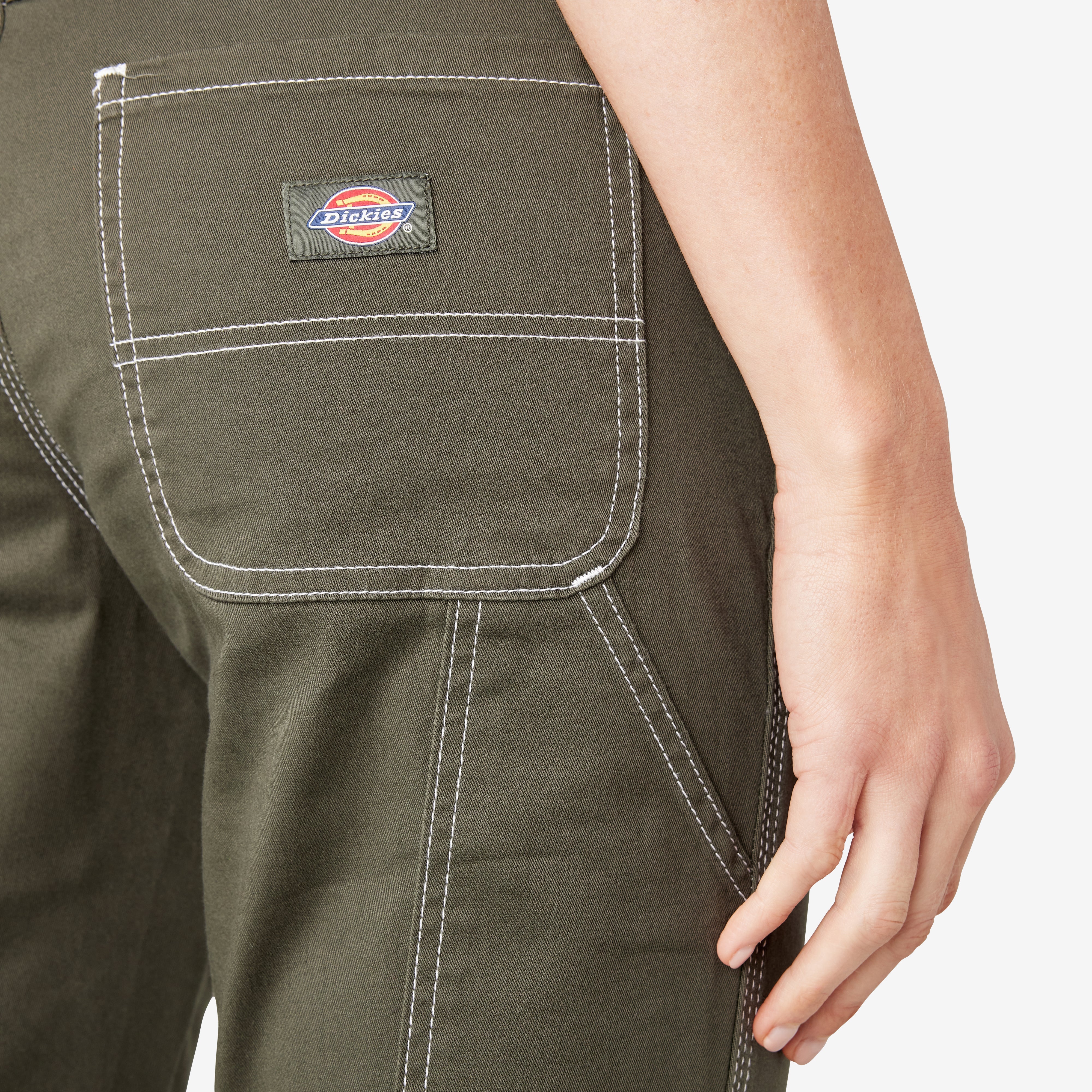 Women's Slim Straight Fit Roll Hem Carpenter Pants