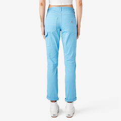 Women's Slim Straight Fit Roll Hem Carpenter Pants