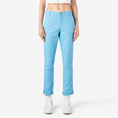 Women's Slim Straight Fit Roll Hem Carpenter Pants