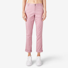 Women's Slim Straight Fit Roll Hem Carpenter Pants