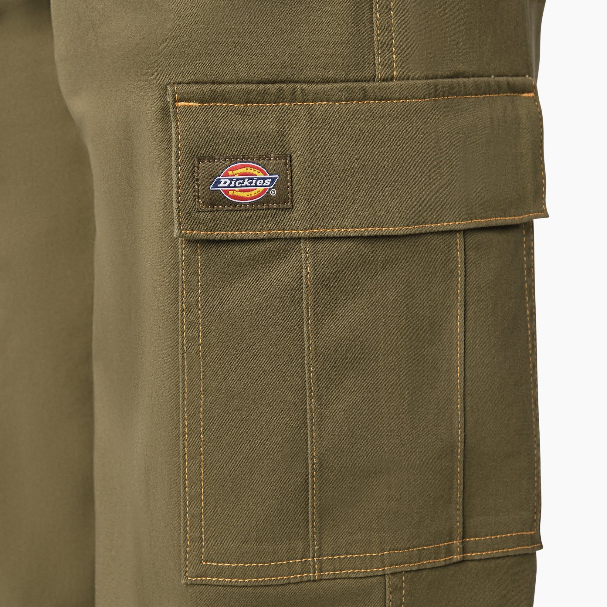 Women's Relaxed Fit Contrast Stitch Cropped Cargo Pants