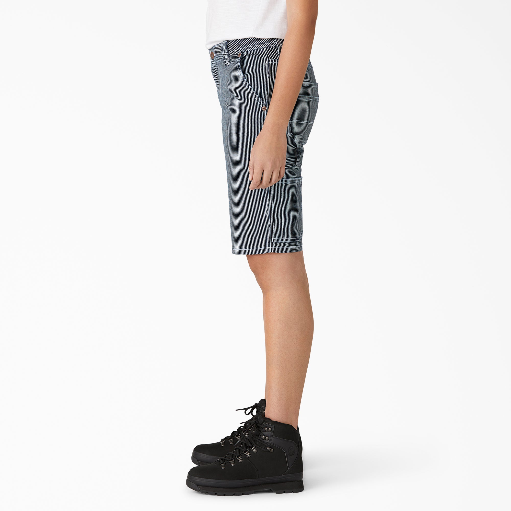 Women's Relaxed Fit Hickory Stripe Carpenter Shorts, 11"