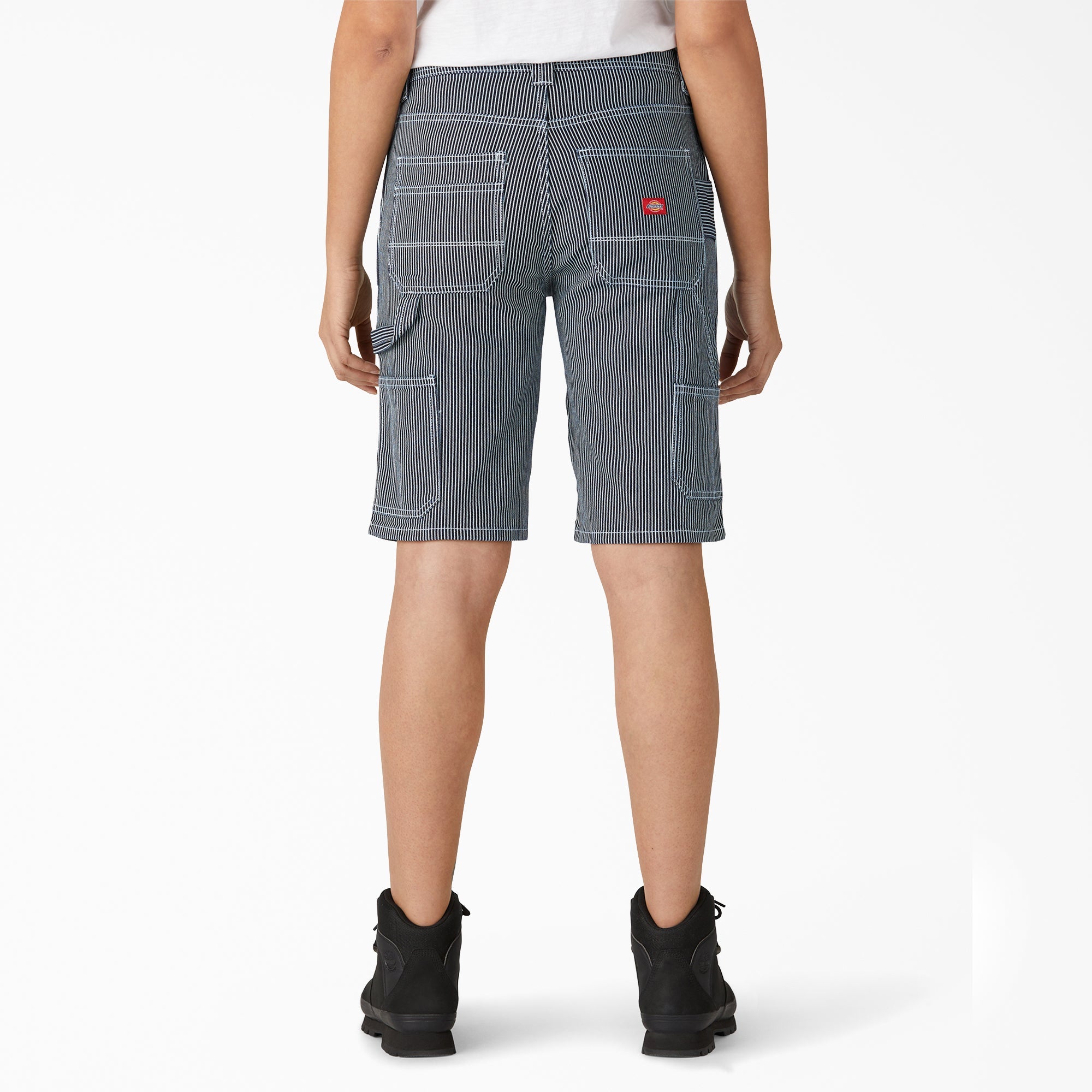 Women's Relaxed Fit Hickory Stripe Carpenter Shorts, 11"