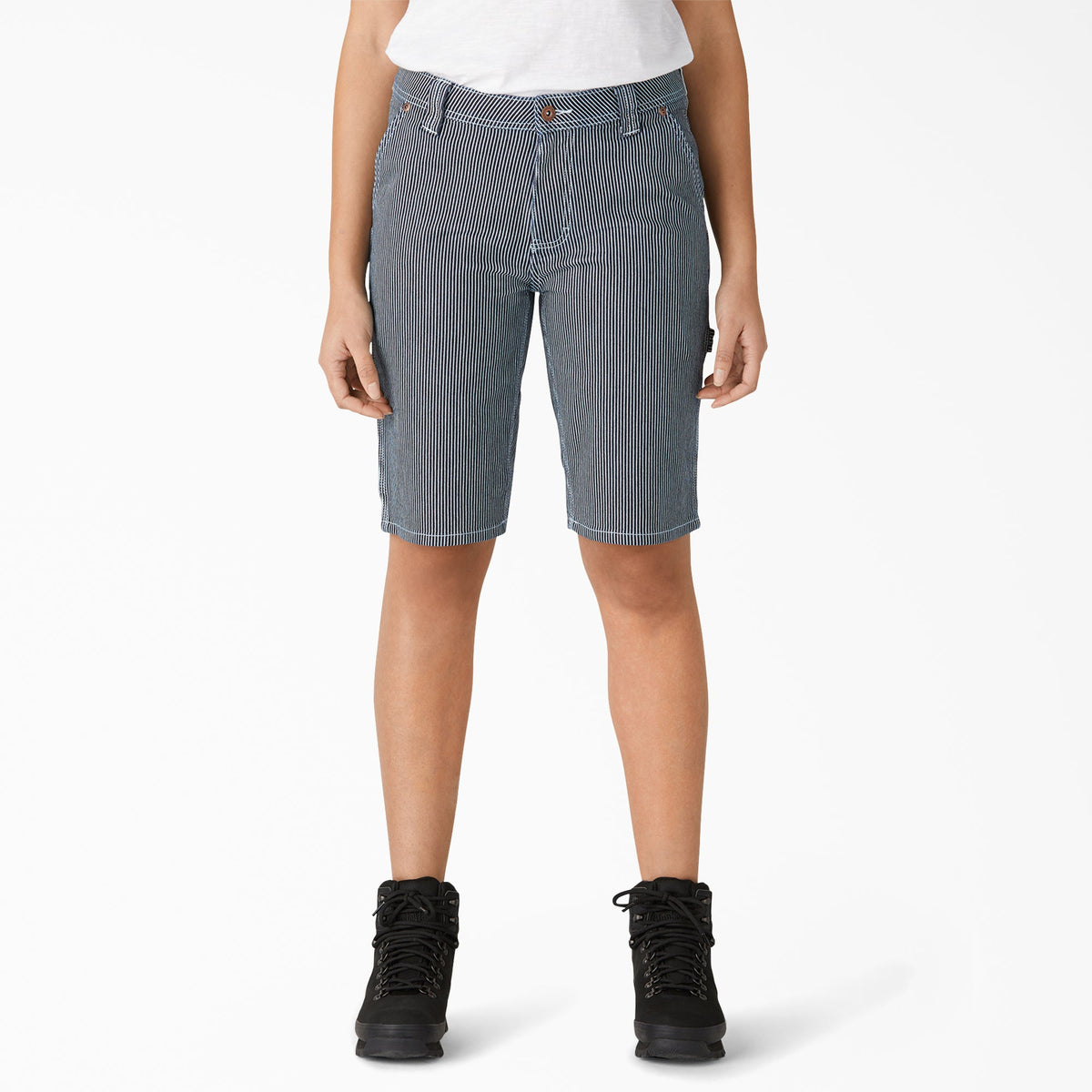 Women's Relaxed Fit Hickory Stripe Carpenter Shorts, 11"
