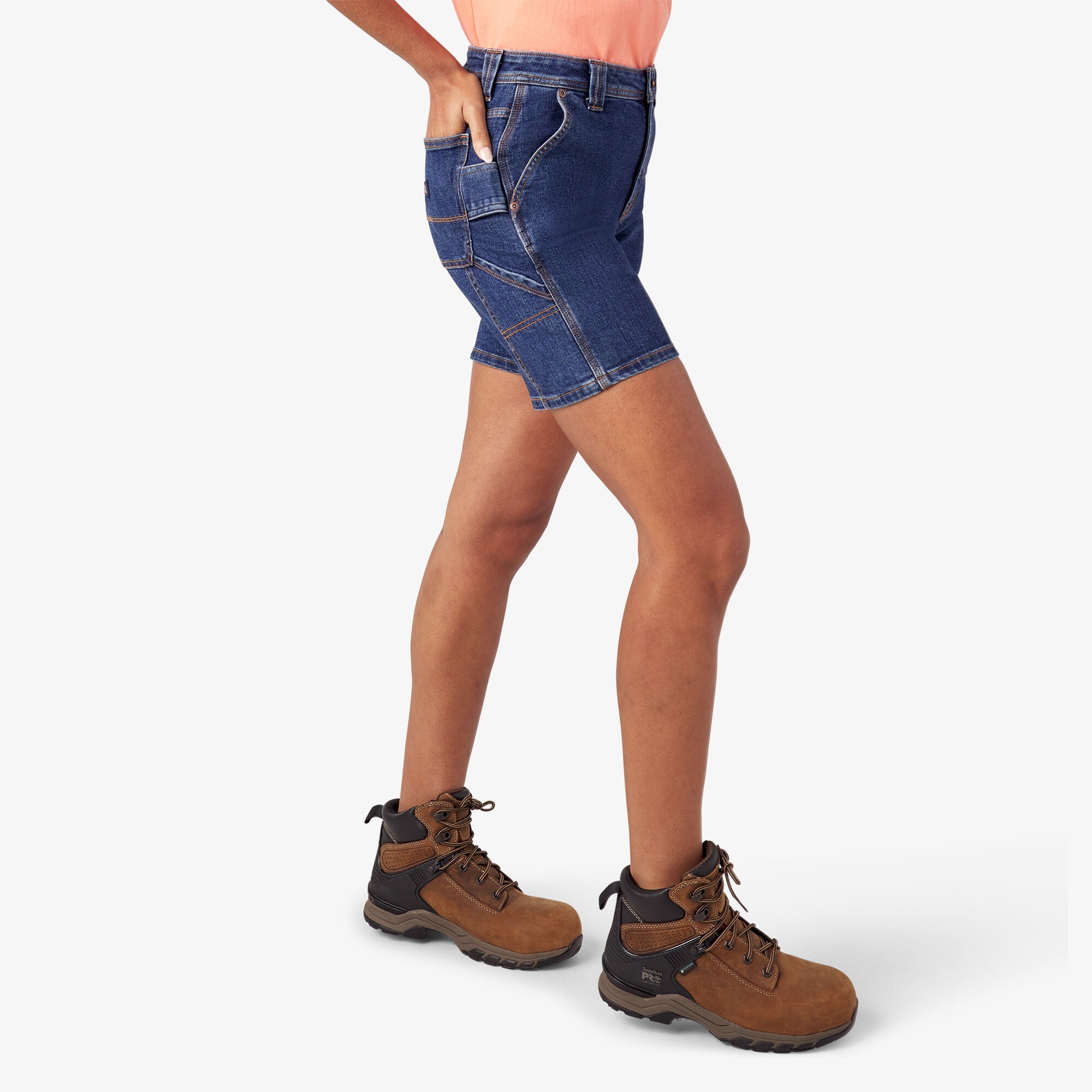 Women's Relaxed Fit Denim Carpenter Shorts, 7"