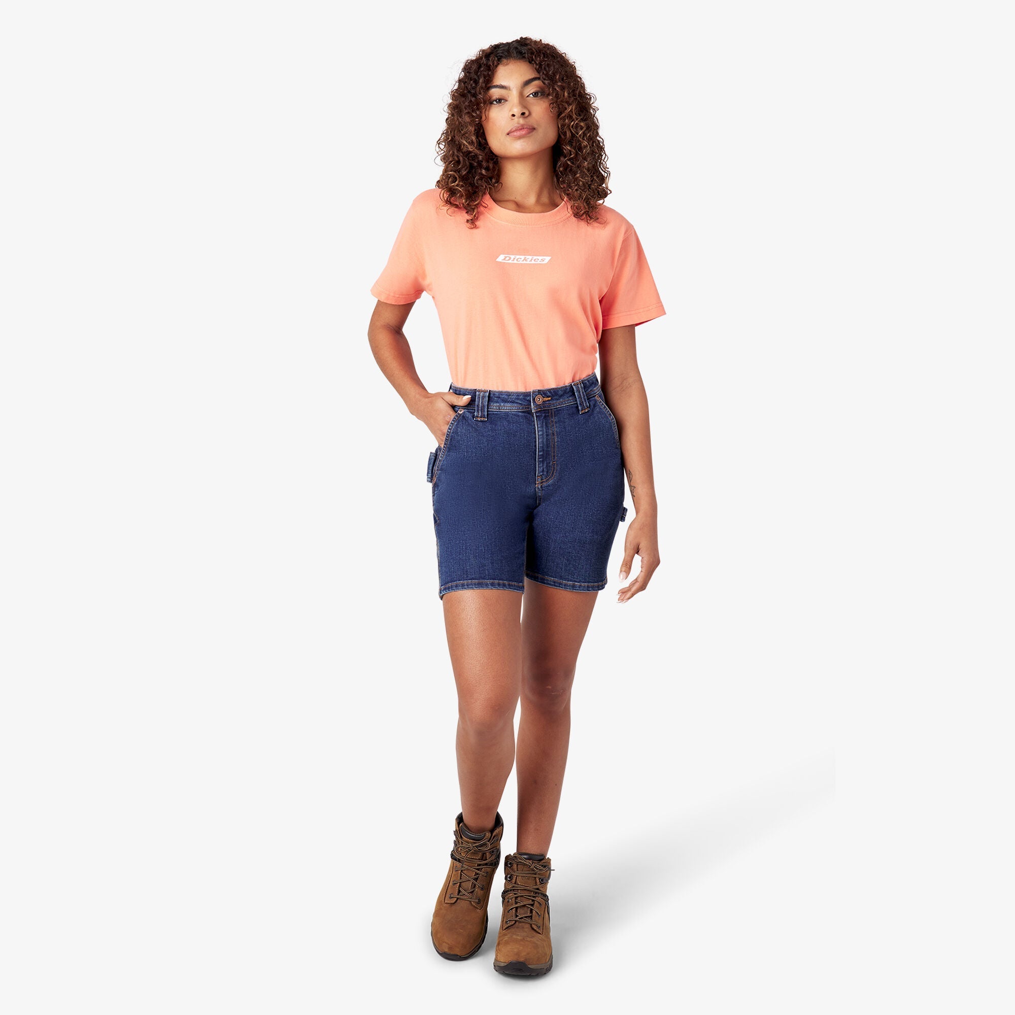 Women's Relaxed Fit Denim Carpenter Shorts, 7"