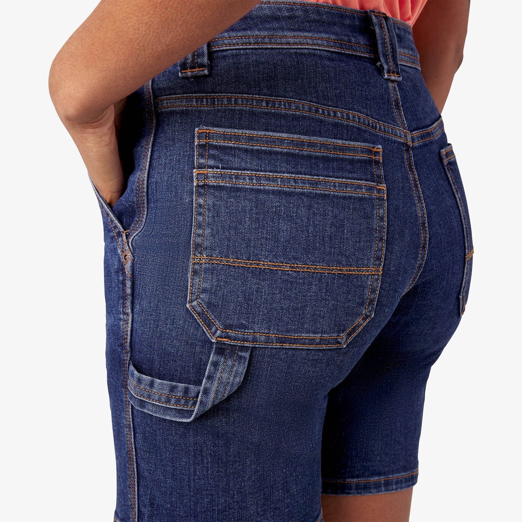 Women's Relaxed Fit Denim Carpenter Shorts, 7"