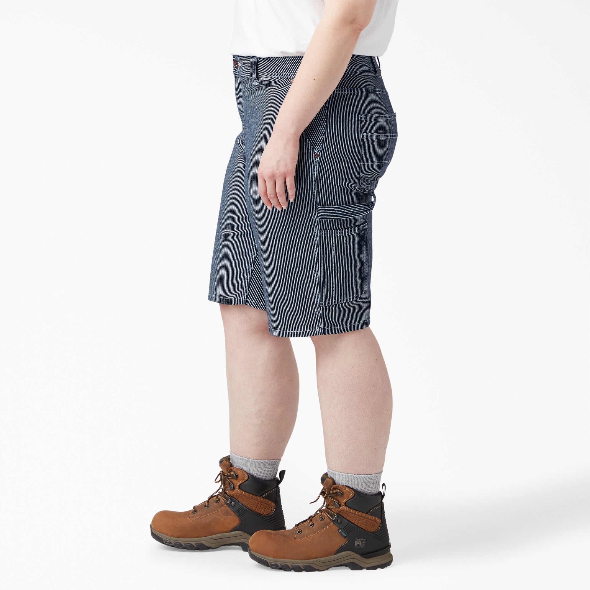 Women's Plus Hickory Stripe Carpenter Shorts
