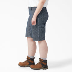 Women's Plus Hickory Stripe Carpenter Shorts