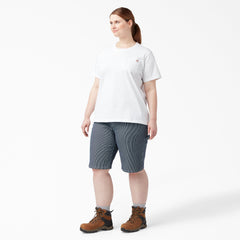Women's Plus Hickory Stripe Carpenter Shorts