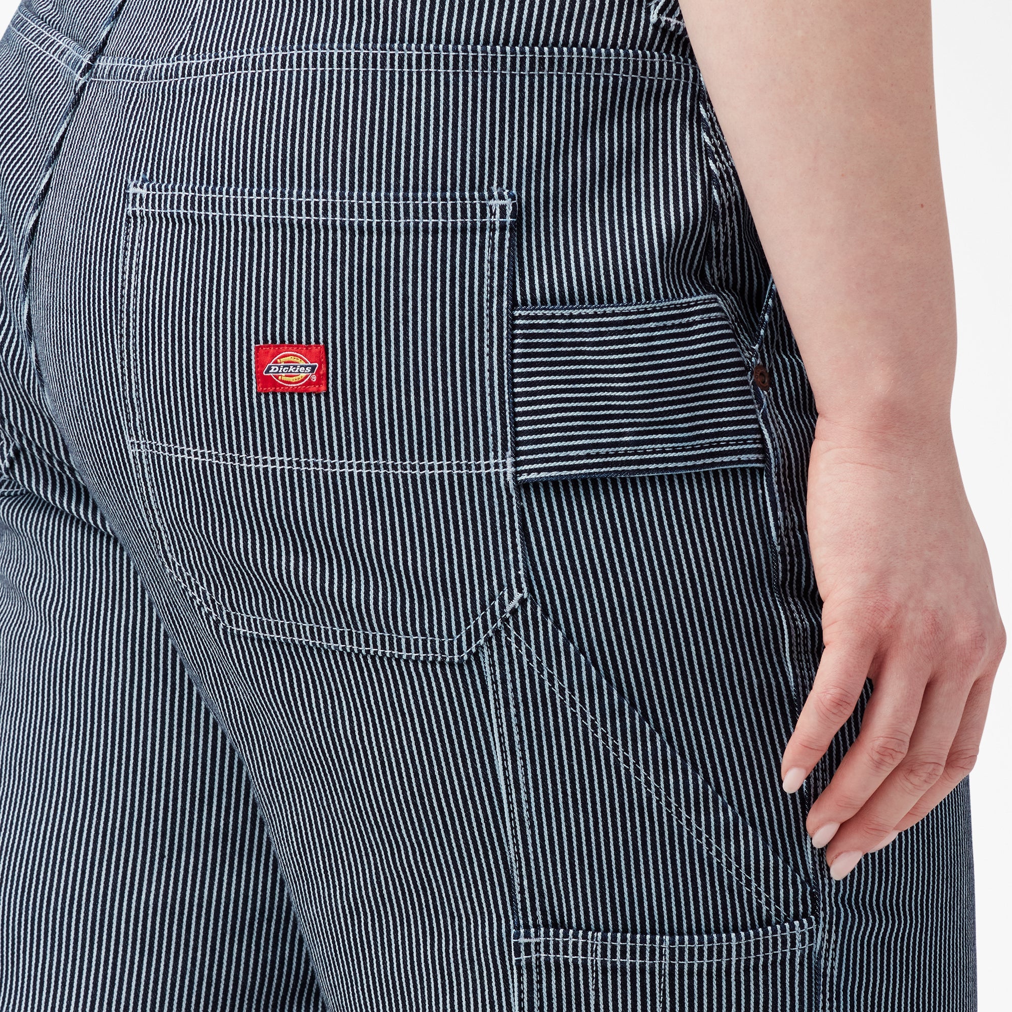Women's Plus Hickory Stripe Carpenter Shorts
