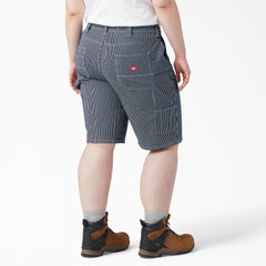 Women's Plus Hickory Stripe Carpenter Shorts