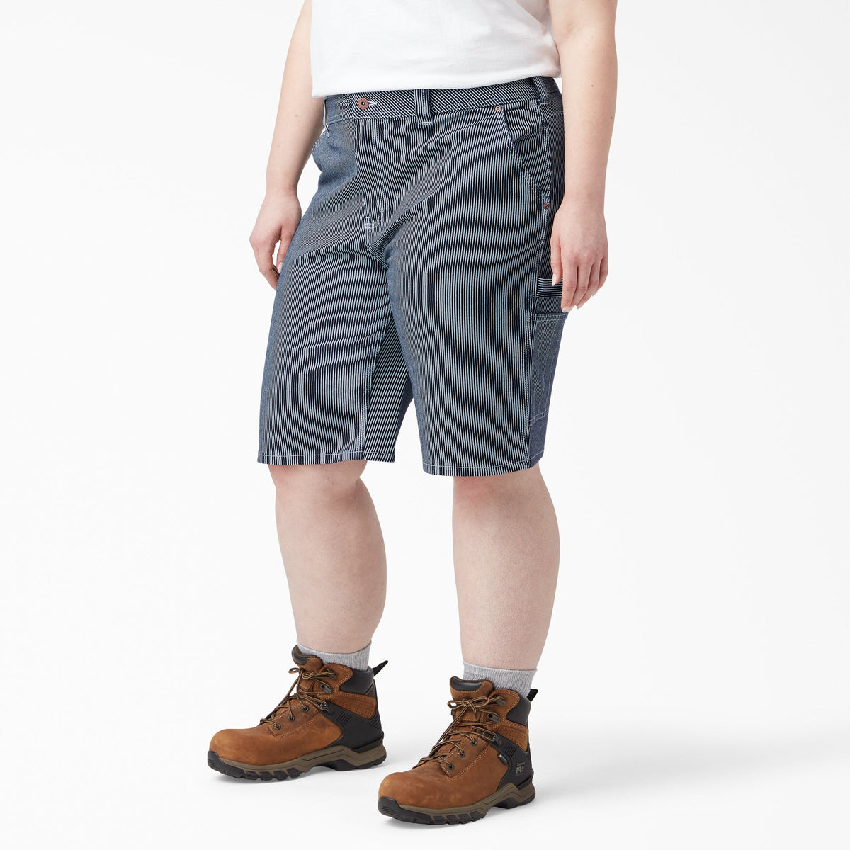 Women's Plus Hickory Stripe Carpenter Shorts